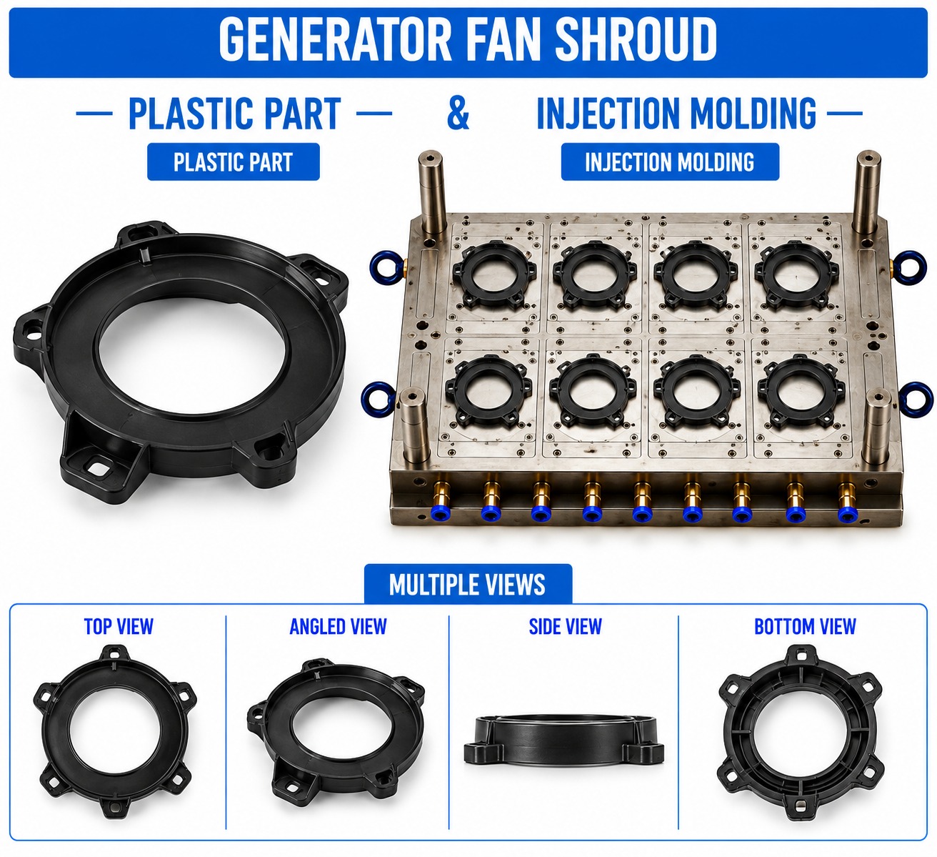 Generator Plastic Fan Shroud Mould and Moulding Service